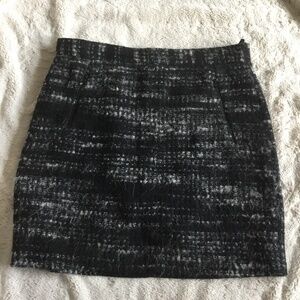 In Wear, black, gray wool/Alpaca blend skirt